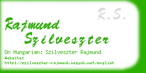 rajmund szilveszter business card